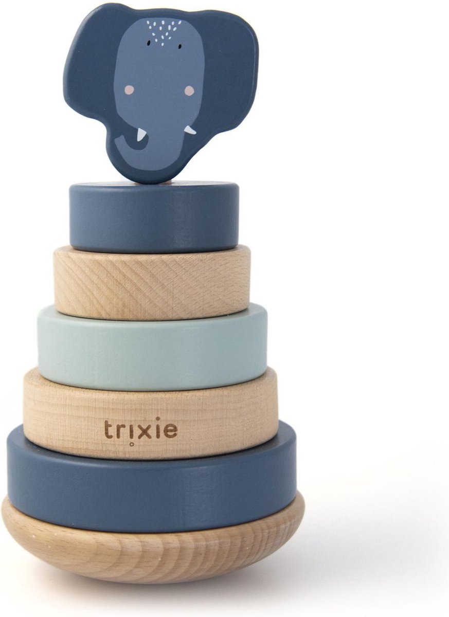   houten stapeltoren | Mrs. Elephant | Stacking toy | Tower | Olifant | Speelgoed